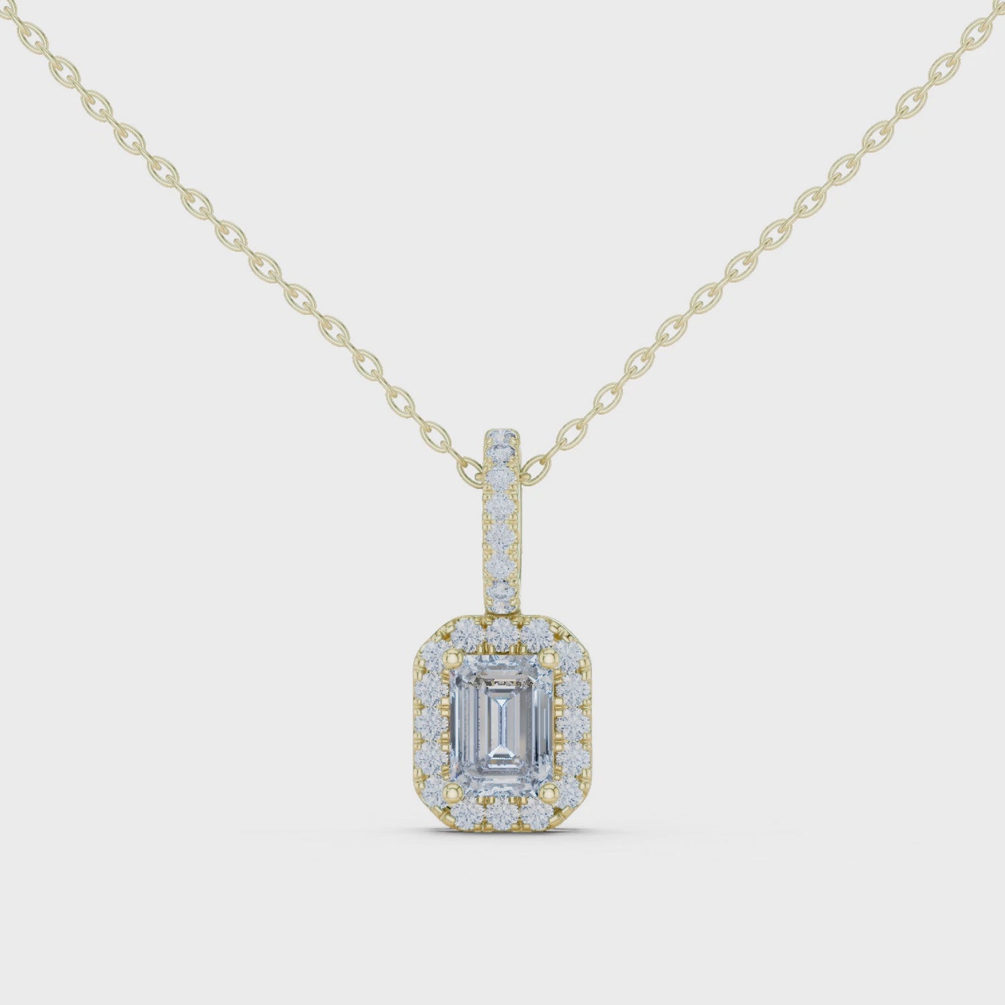 Rectangular Halo Necklace