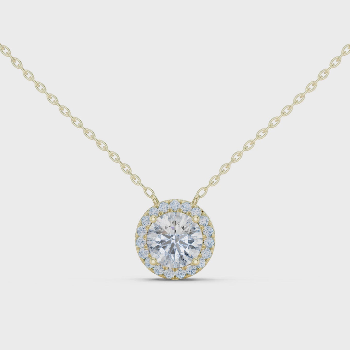 Brilliant Round Halo Necklace