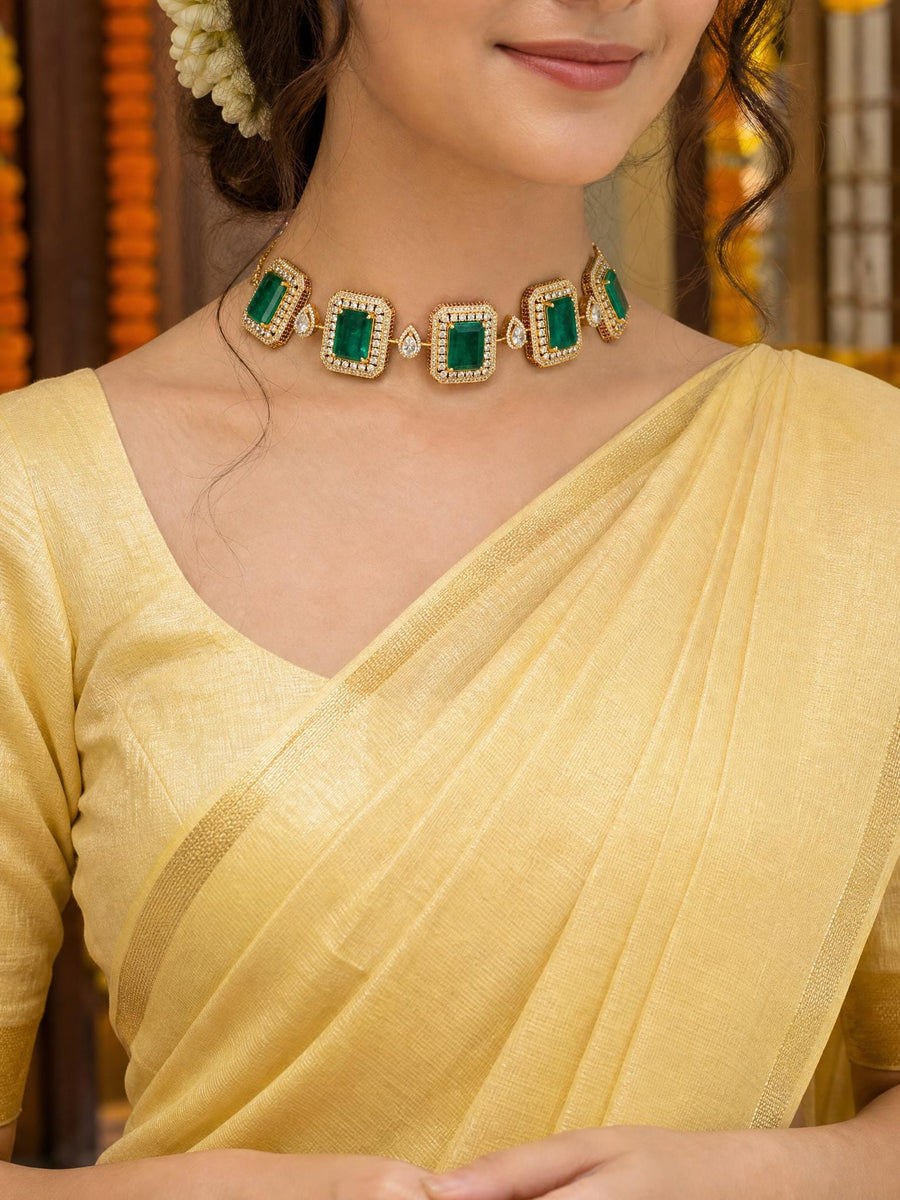 Regal Chessboard Choker Necklace Set