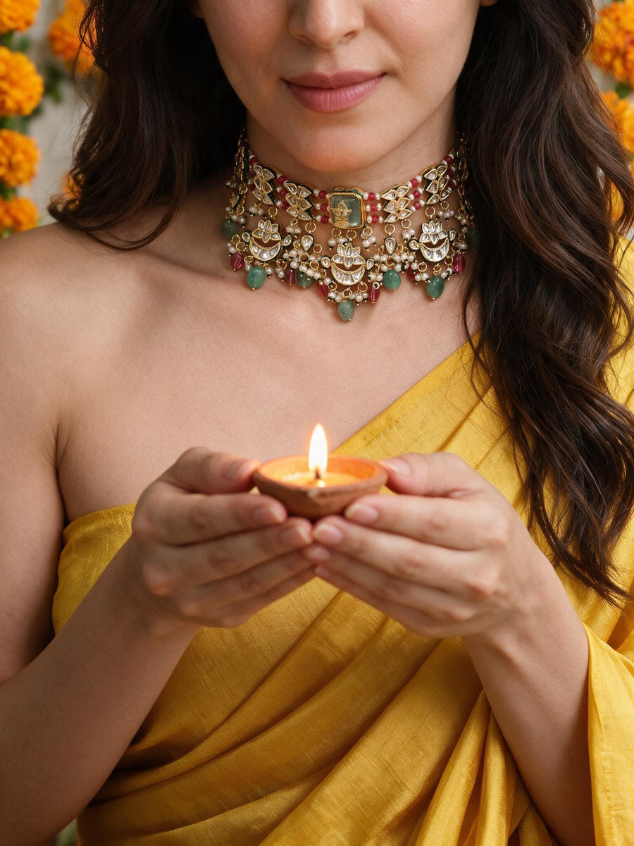Crescent Multicolour Necklace Set
