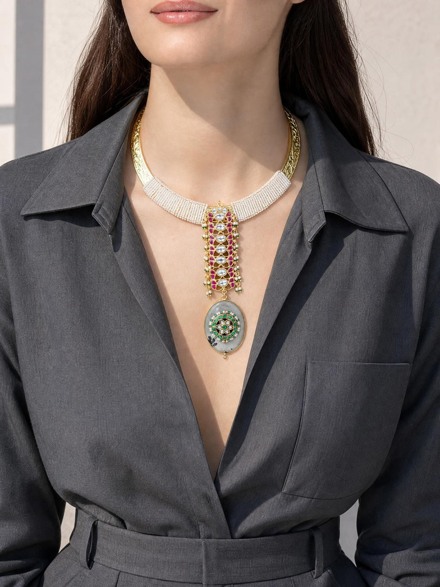 Petite Bead & Ruby Necklace