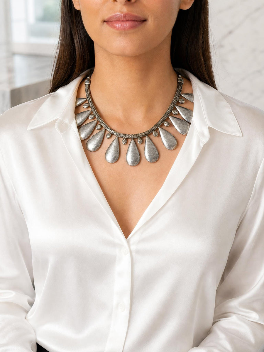 Bold Teardrop Statement Necklace