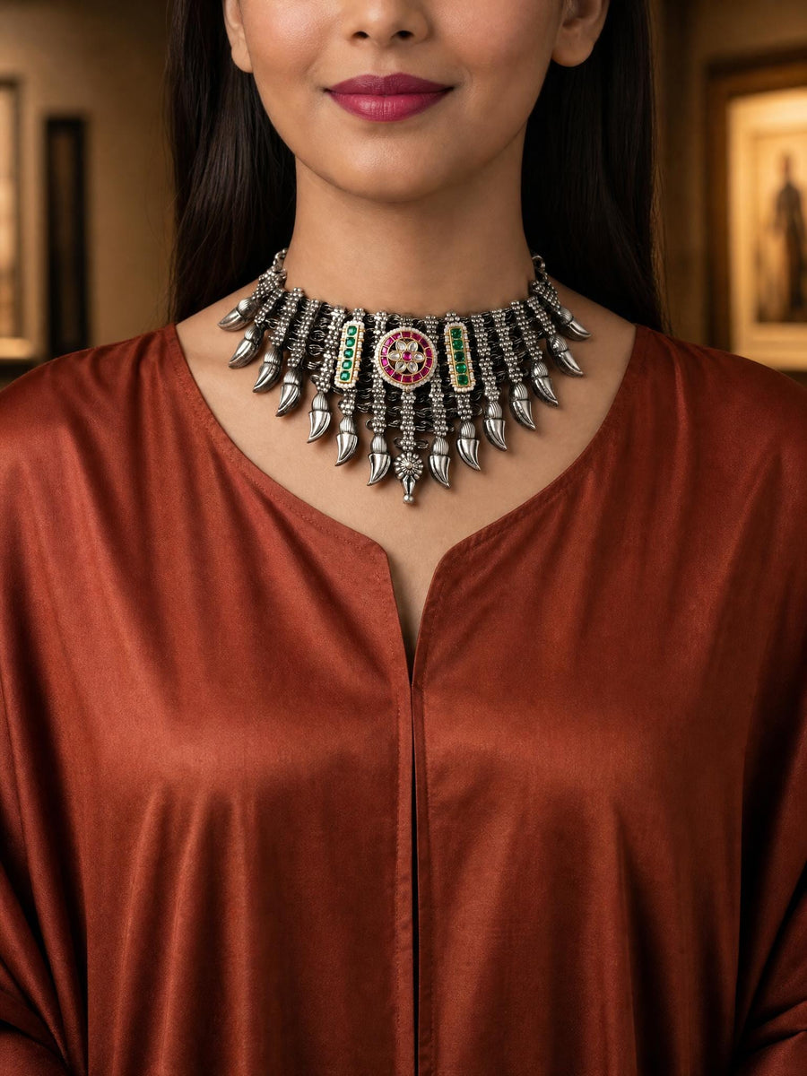 Velisha Oxidised Necklace