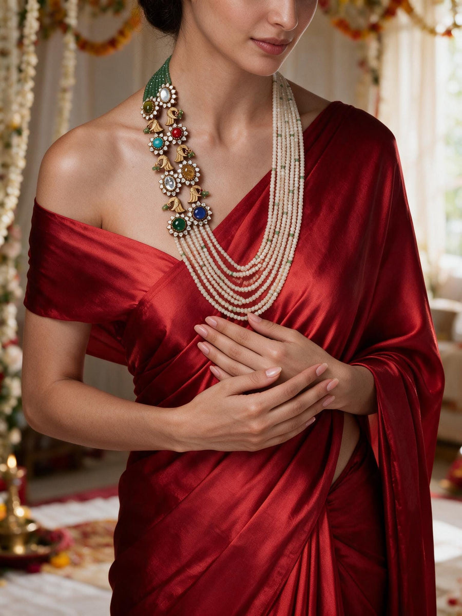Navratna Layered Necklace Set