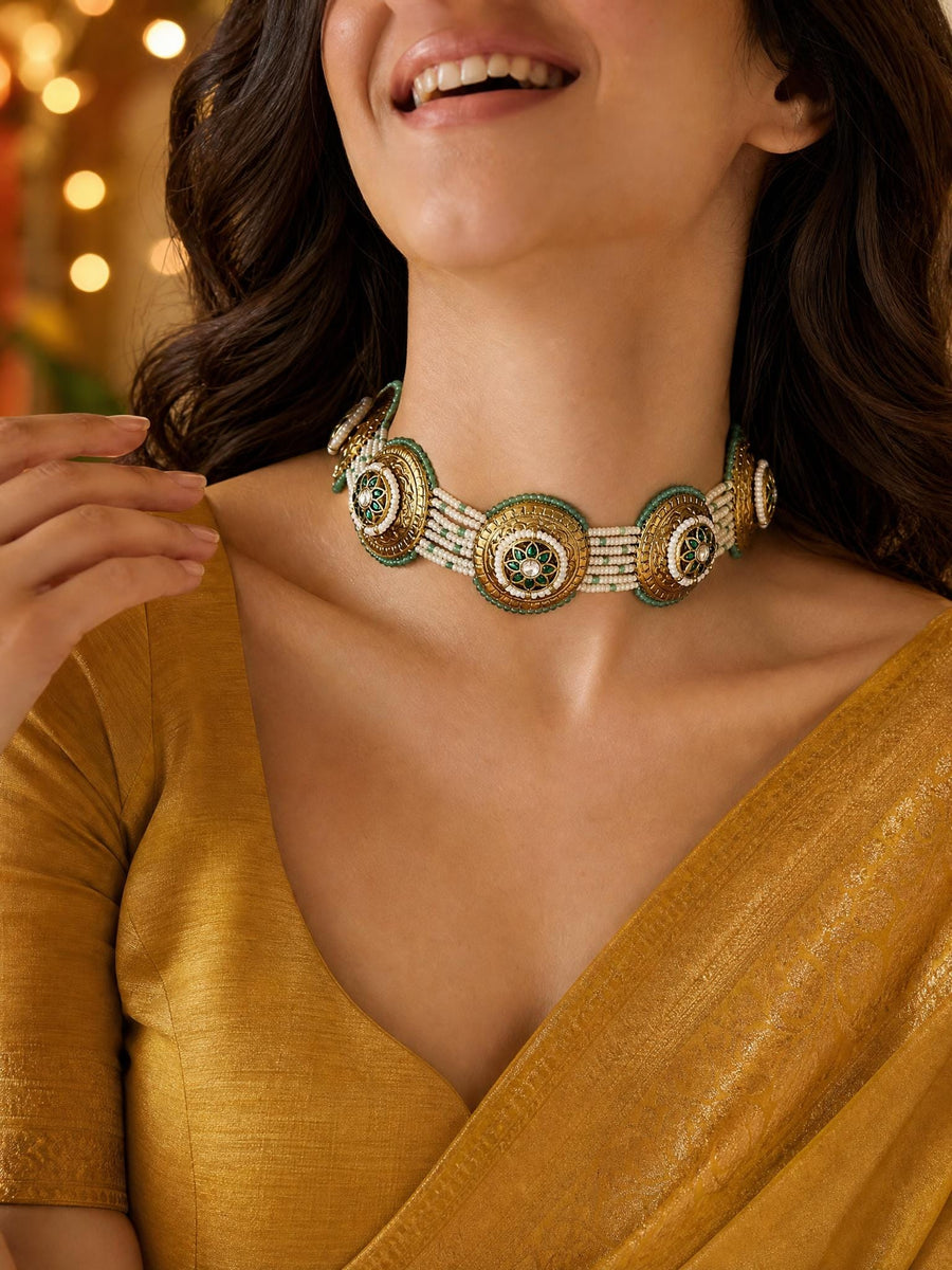 Emerald Bloom choker Necklace