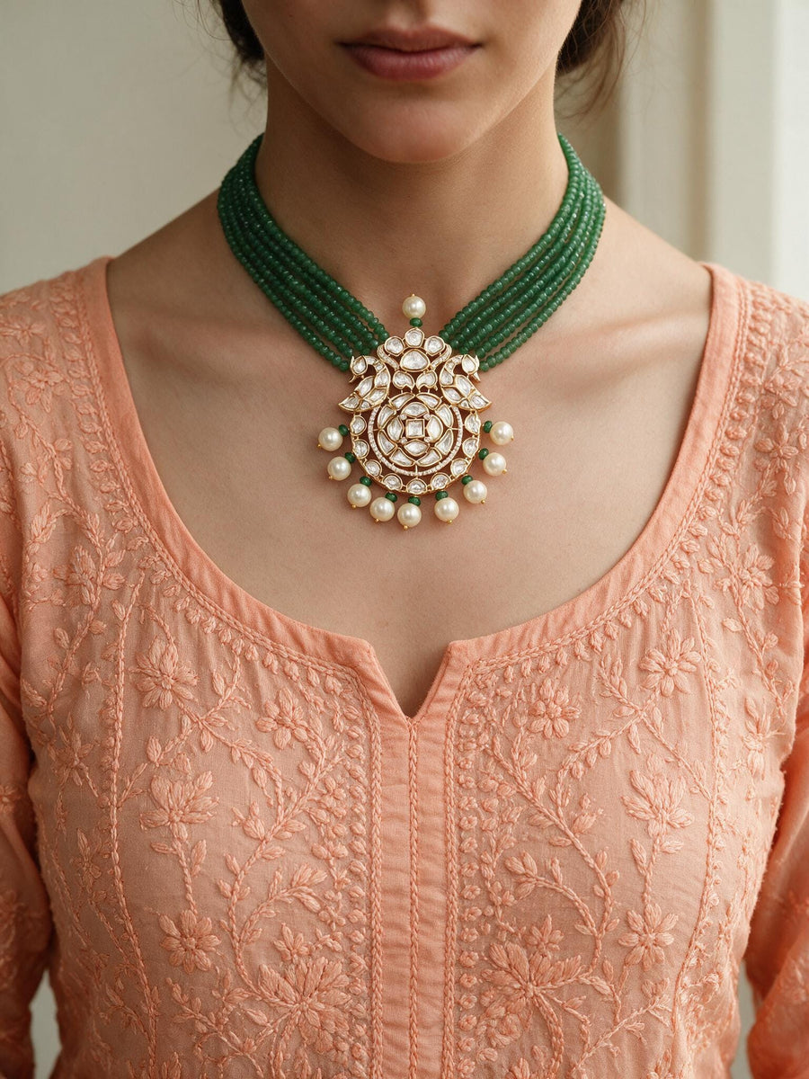 Polki Charm Beaded Set