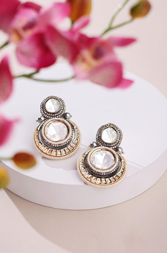 Load image into Gallery viewer, Antique Polki Dangler Earrings - Joules by Radhika
