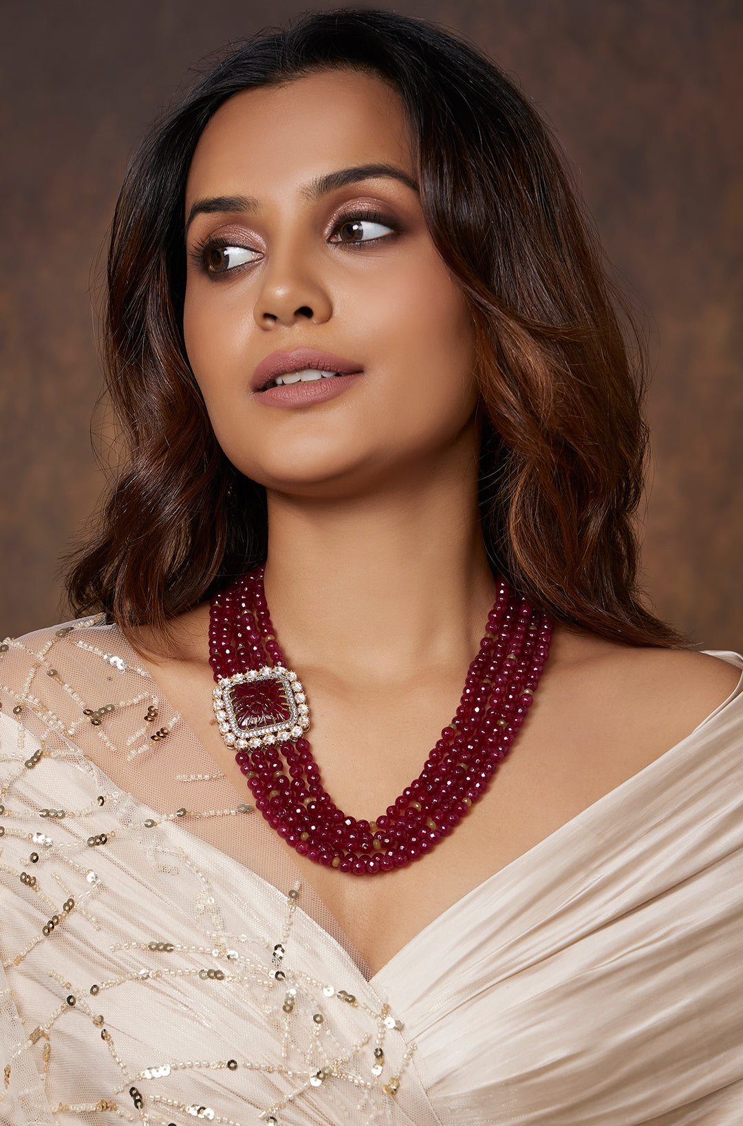 Load image into Gallery viewer, Royal Red Kundan Polki Necklace - Joules by Radhika
