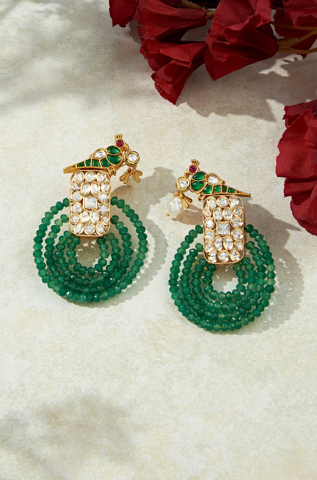 Load image into Gallery viewer, Antique Green Dangler Earring
